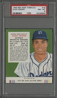 1955 Red Man Tobacco #19 Duke Snider, With Tab - PSA NM-MT 8